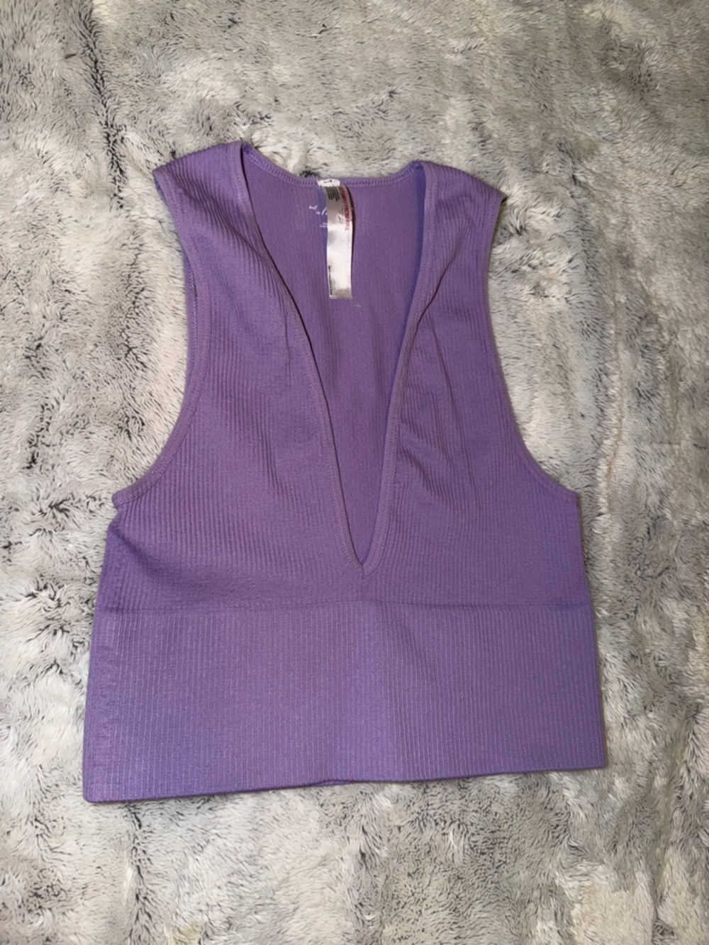 Urban Outfitters Lavender Ribbed Deep V Tank
